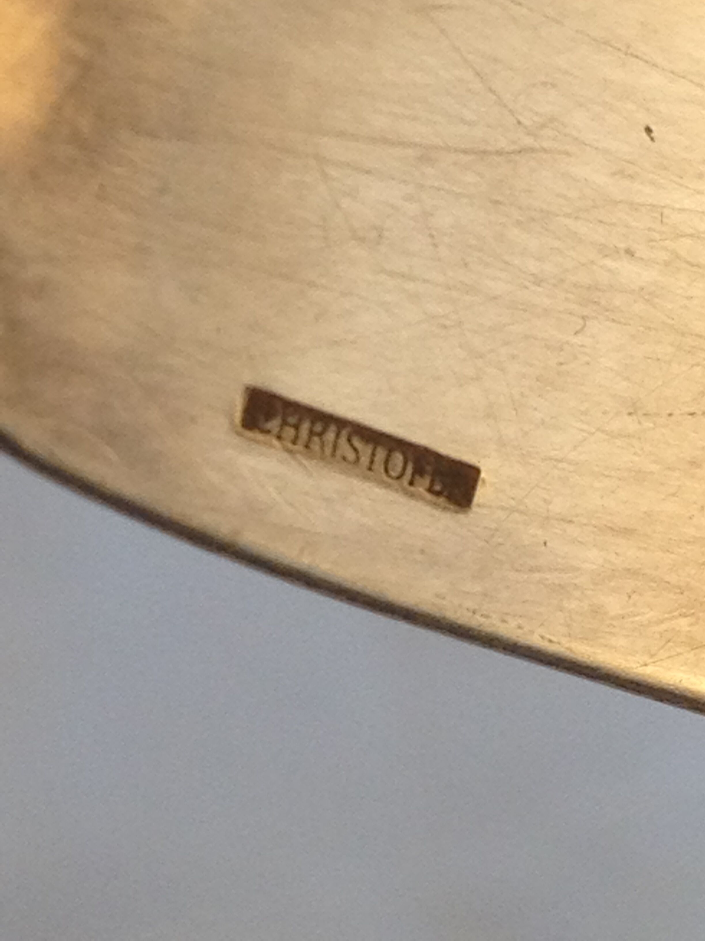 Cream ladle, Christofle, Boreal model in silver metal
