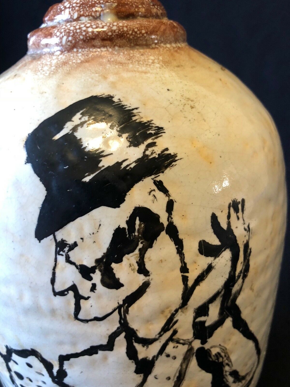 Vase Henri de Toulouse-Lautrec follower La goulue and Valentin le Désossé circa 1950