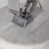 Vintage 60's table lamp in marble and orange metal italian design