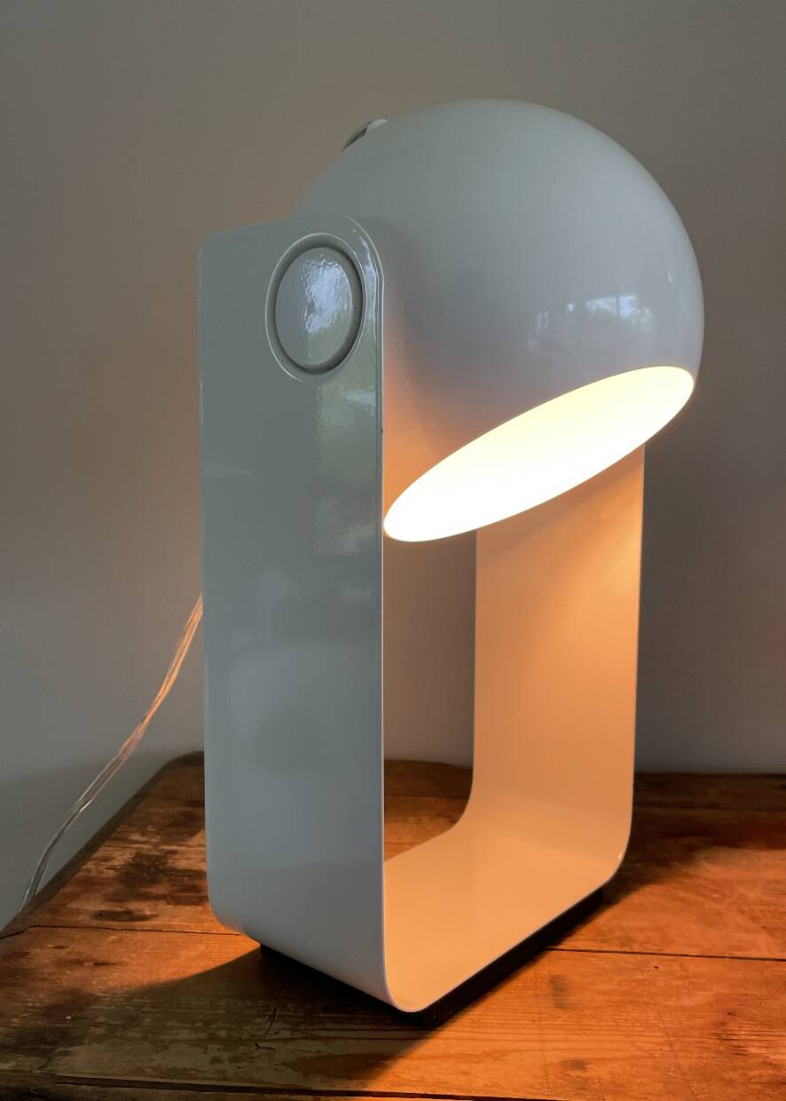 Vintage Table Lamp White Space Age Look Massive 90's design