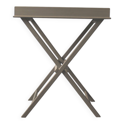Plateau de service pliant et amovible en bois peint taupe