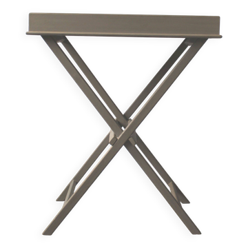 Plateau de service pliant et amovible en bois peint taupe