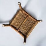 Vintage wicker and bamboo plant holder