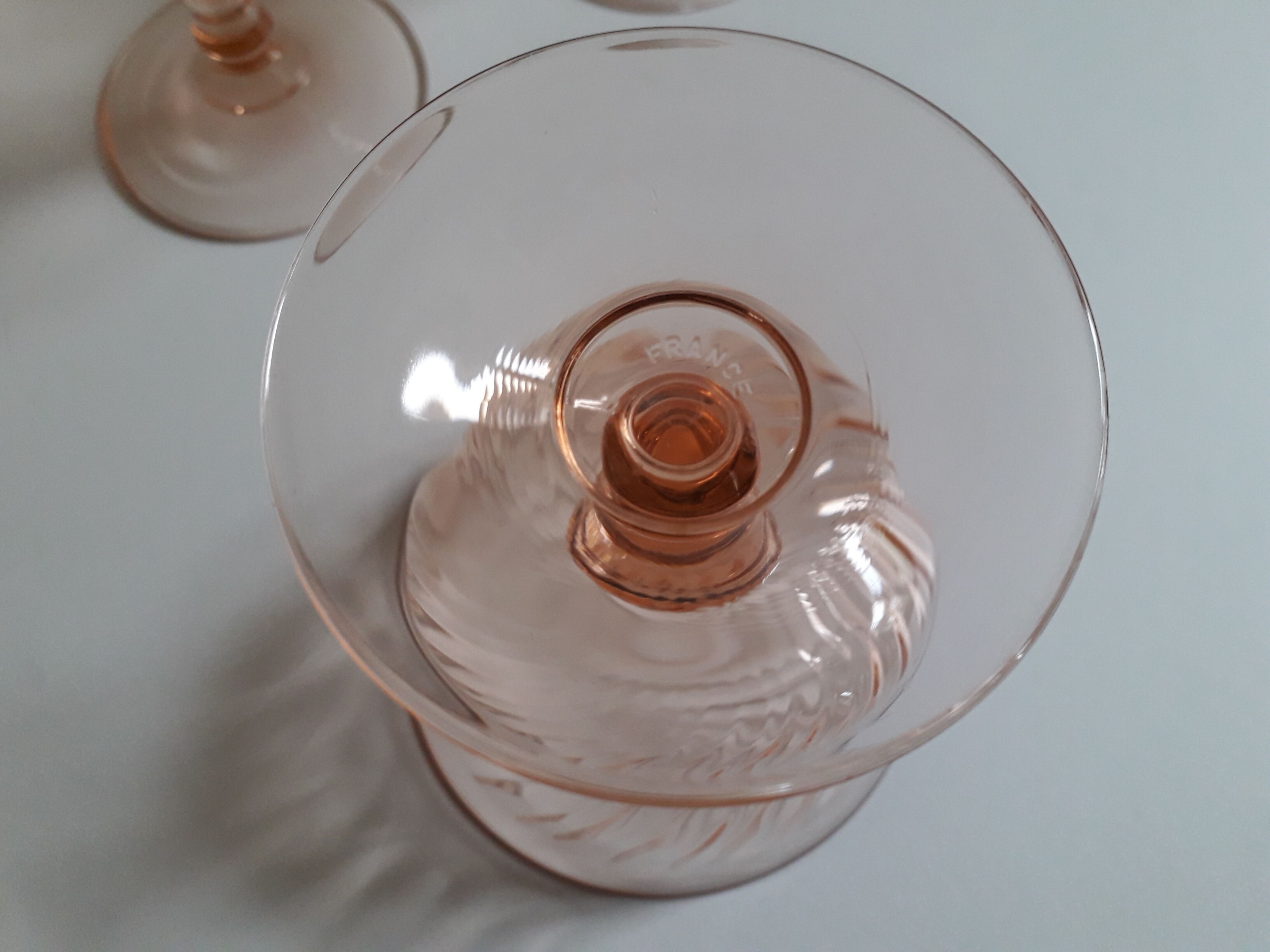 Set of 6 champagne glasses "rosaline" 70s