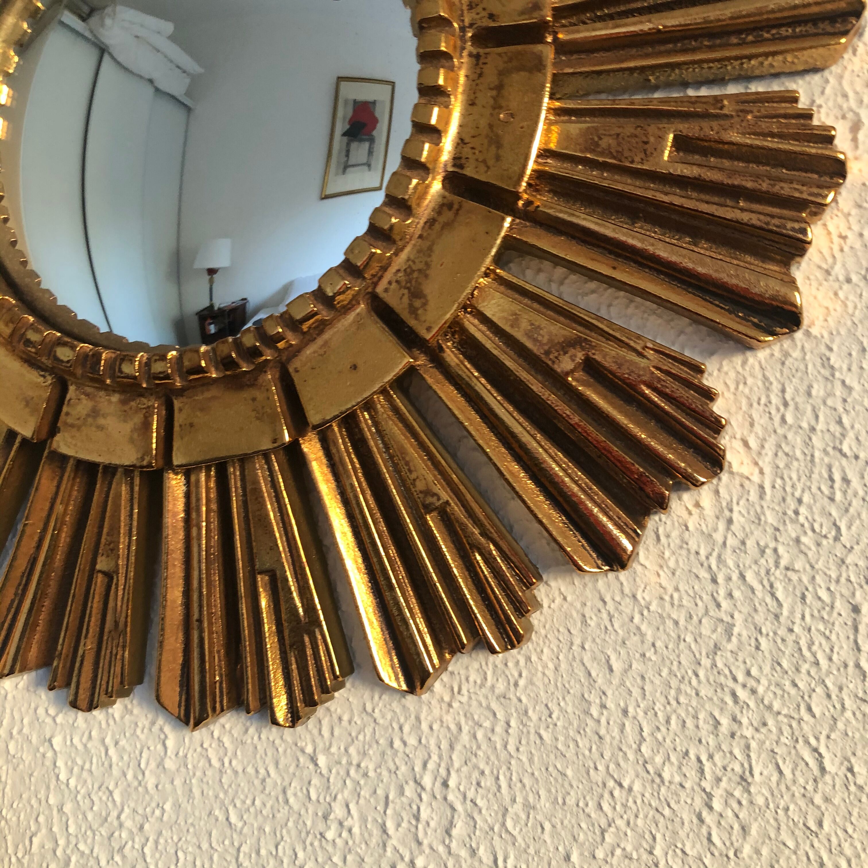 Mirror sun vintage golden witch eye 1960 - 40 cm