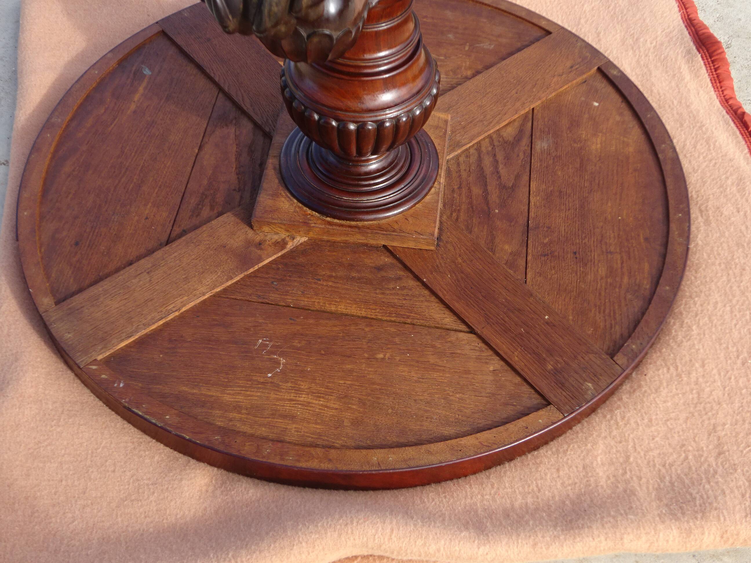 Empire guéridon, rotating marble top