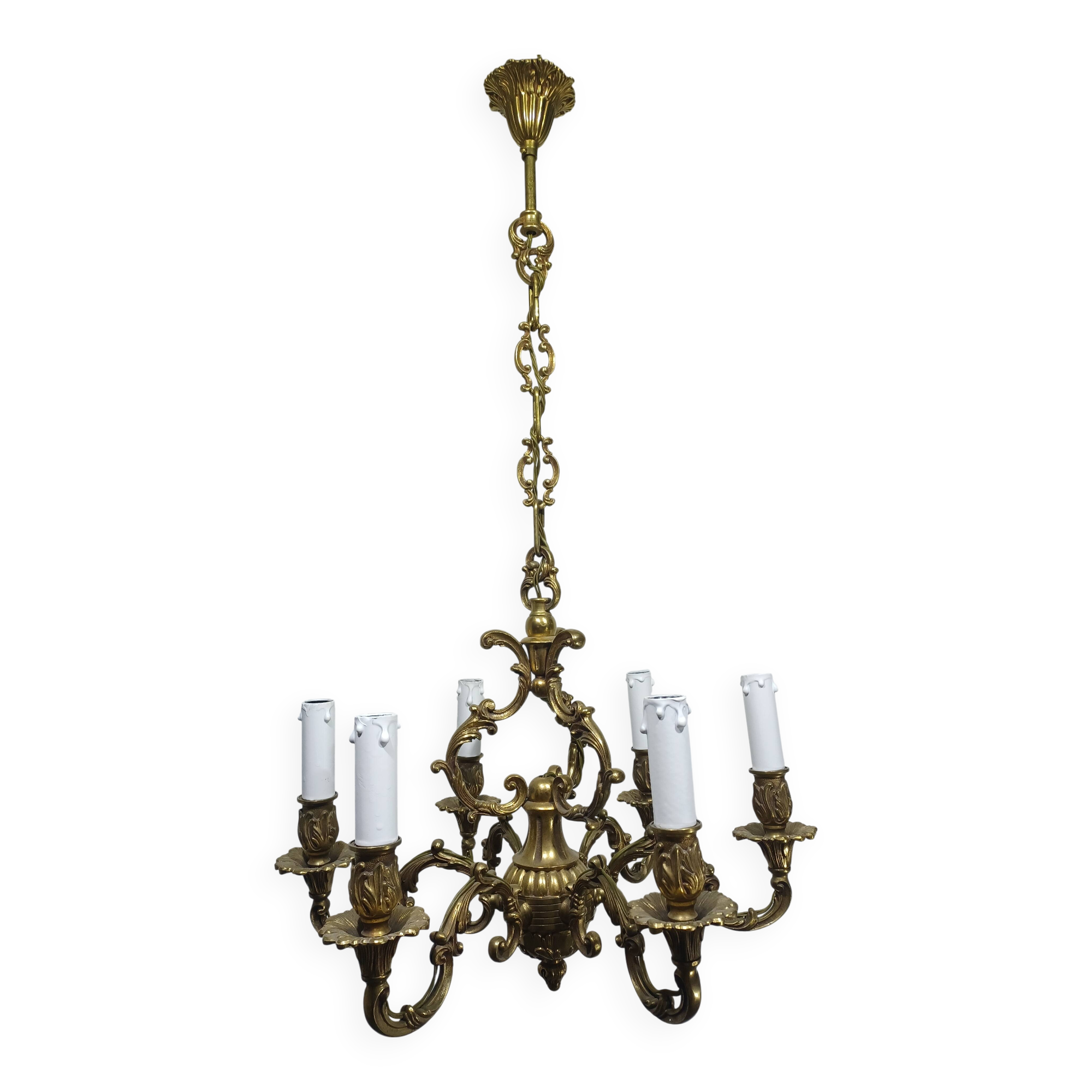 Lustre 6 lumières en bronze