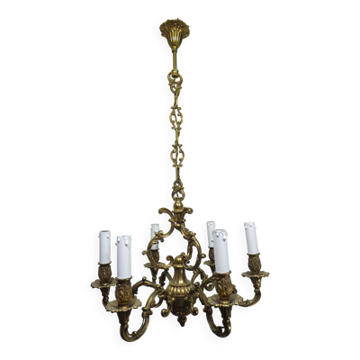 Lustre 6 lumières en bronze