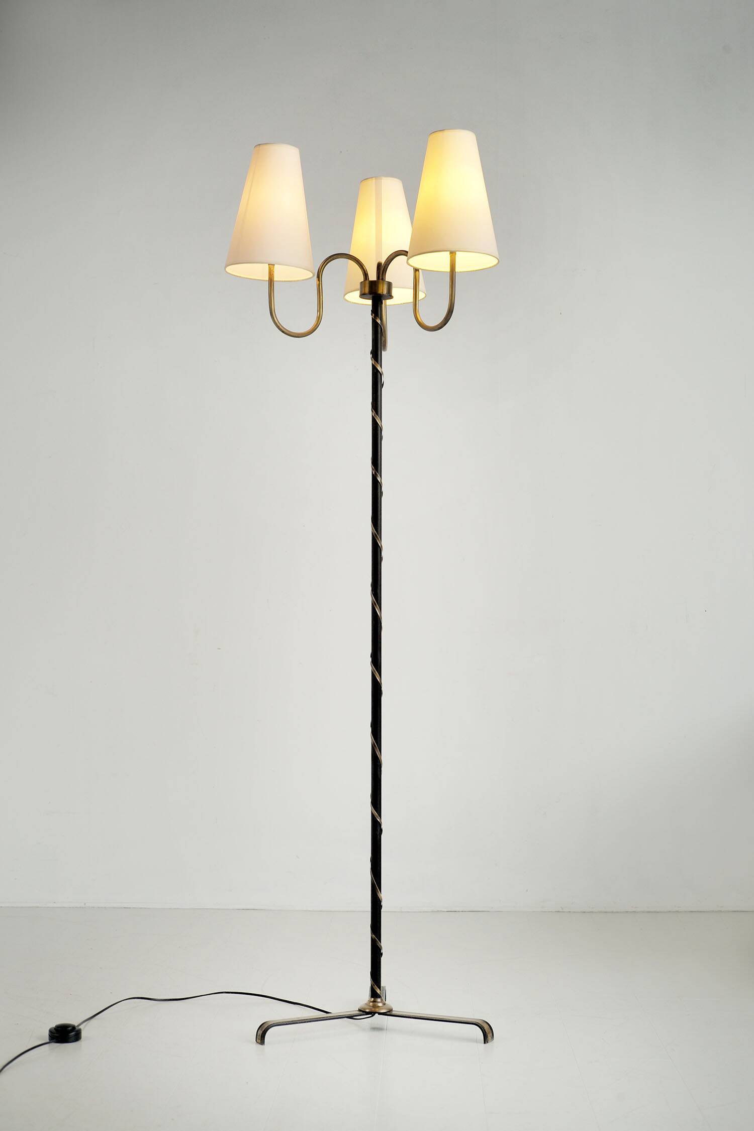 Three-light floor lamp, France 1950