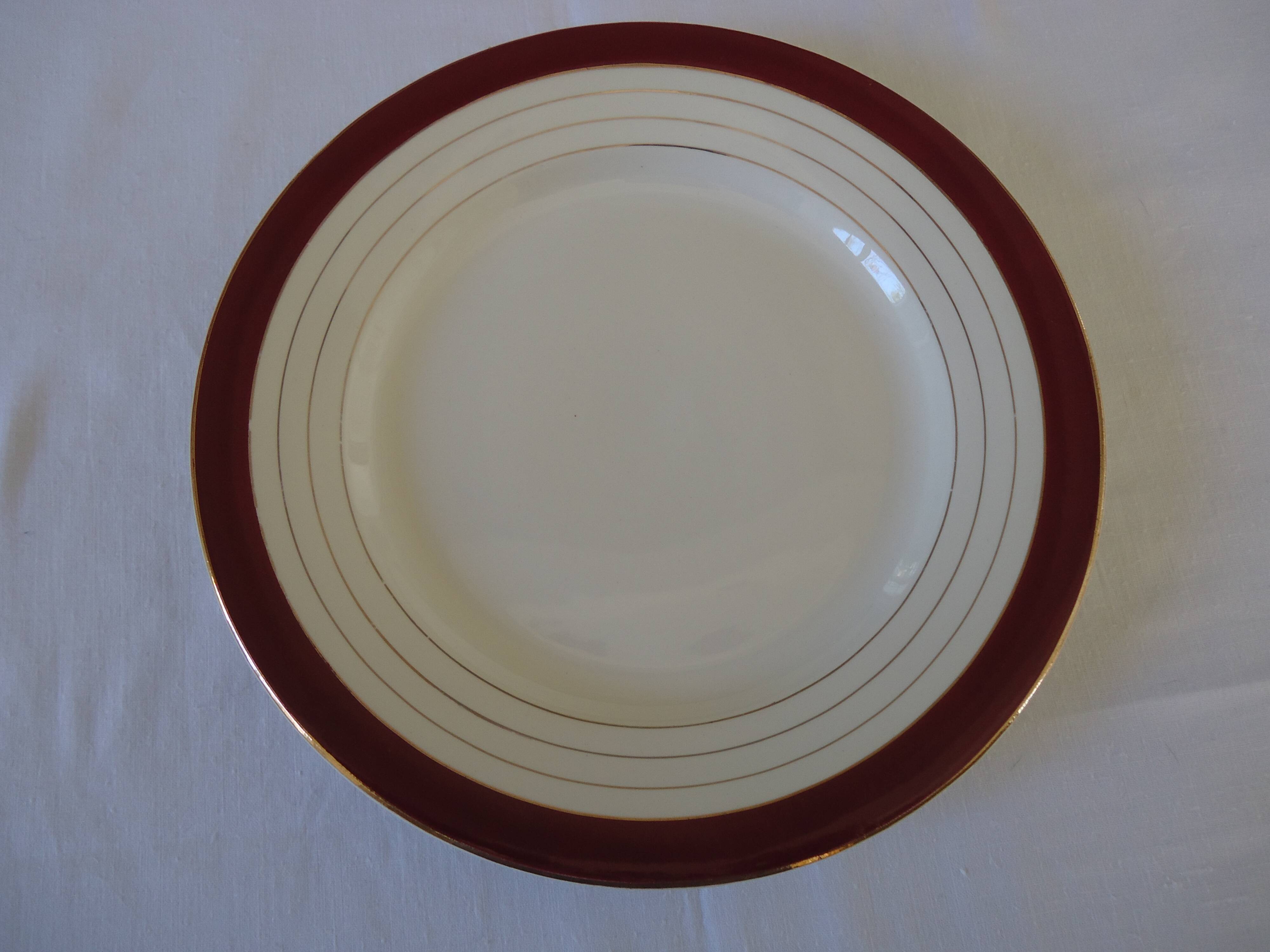 Digoin sarreguemines opaque porcelain dinner plates, pasteur pattern