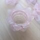 Lot de 4 tulipes roses art déco en pâte de verre