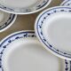 6 vintage white and blue earthenware dessert plates