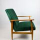 Vintage green velvet lounge chair, 1970s