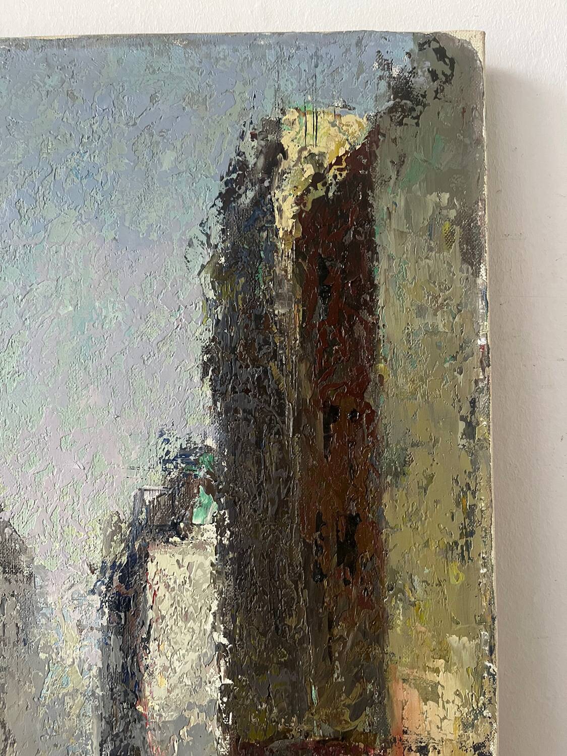 Street scene, oil on canvas, signed 1958