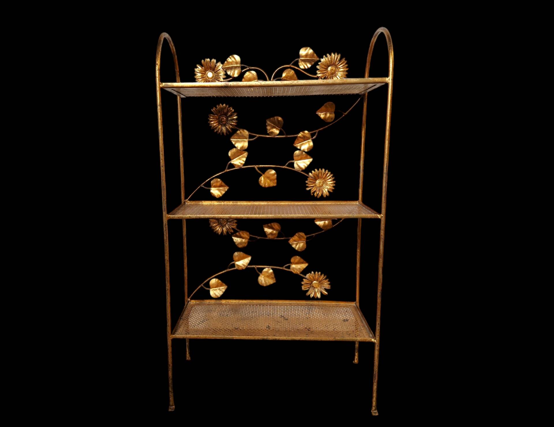 Gilded étagère, French, 1960s