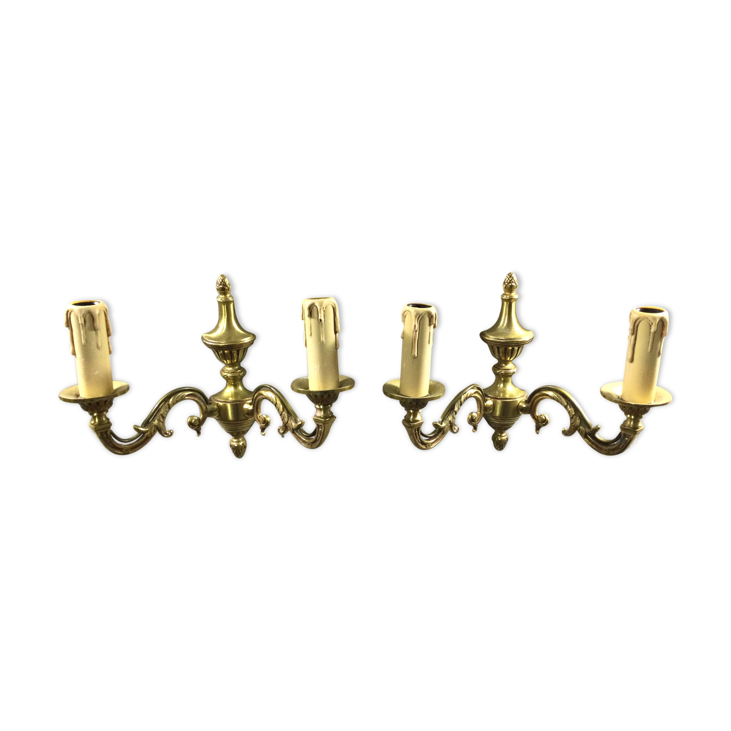 Pair of sconces 2 lights louis XVI style