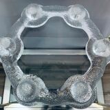 1970s Swedish Pukeberg Glass Candle Holder