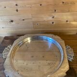 Elegant Art Deco silver-plated metal serving tray, double hallmarked