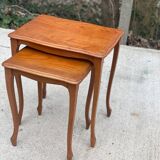 2 Louis XV solid wood nesting tables