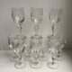 Set of 10 small glasses with feet / crystal liquor engraved 30s