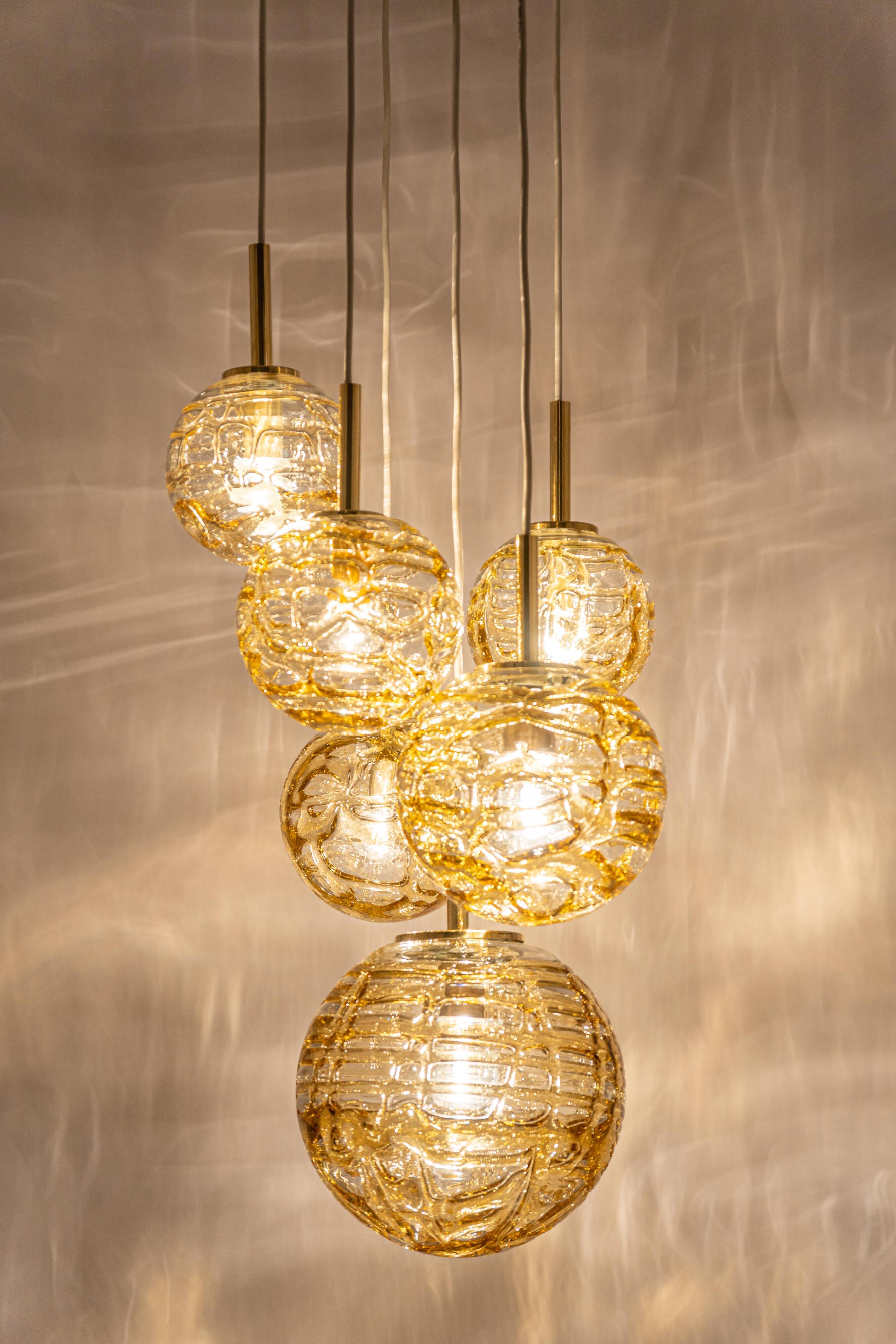 Grand cascading chandelier in Murano glass by Doria, Germany, 1970s.