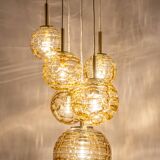 Grand cascading chandelier in Murano glass by Doria, Germany, 1970s.