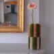 Vase Damier Vert & Rose