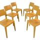 Danish beech dining chairs, 1980s, set of 6