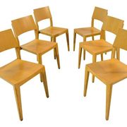 Danish beech dining chairs, 1980s, set of 6