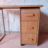 Small vintage desk 1950s wood and metal