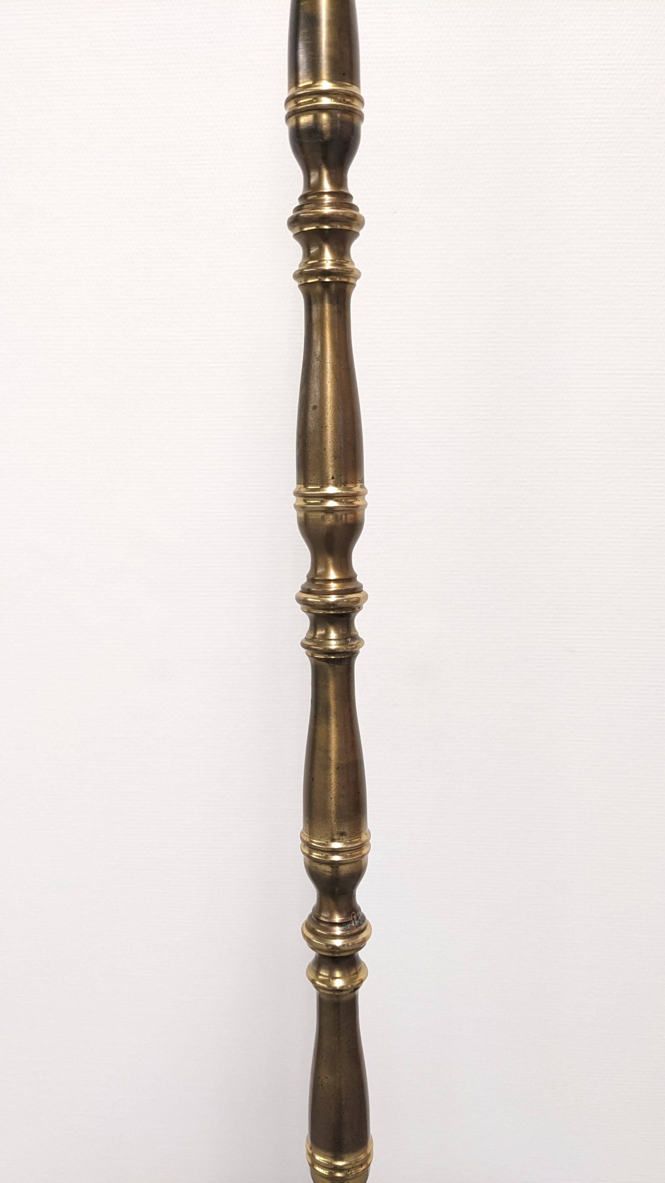 Tripod floor lamp in bronze, France circa 1960