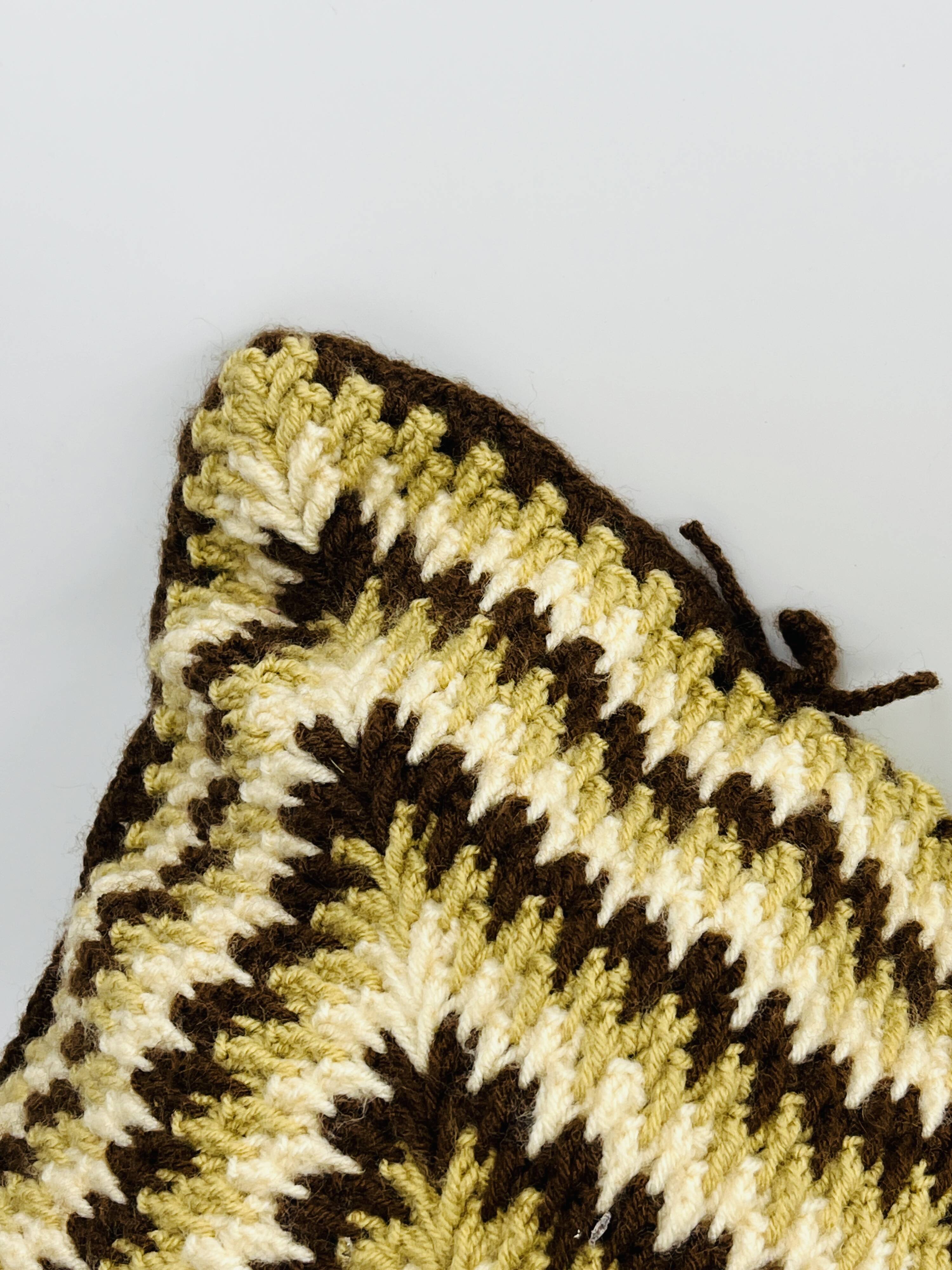 Vintage 70s crochet cushion