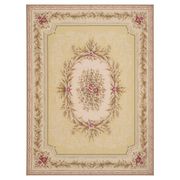 Tapis floral en aiguille Aubusson surdimensionné, très grand, 414 x 604 cm.
