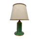 Art Deco table lamp in green ceramic and gold leaf from the 50s