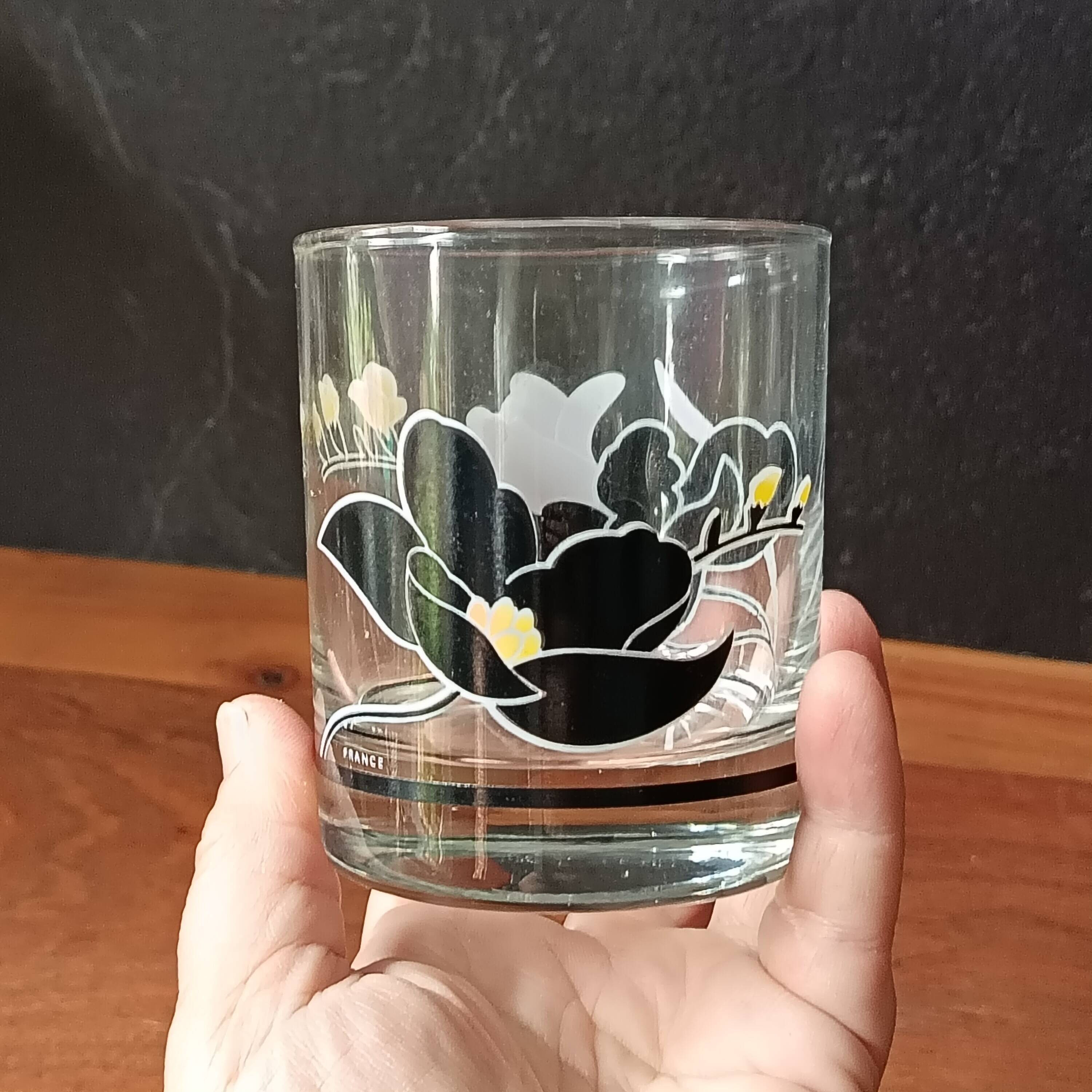 9 luminarc glasses model anaïs black rose vintage whisky glass