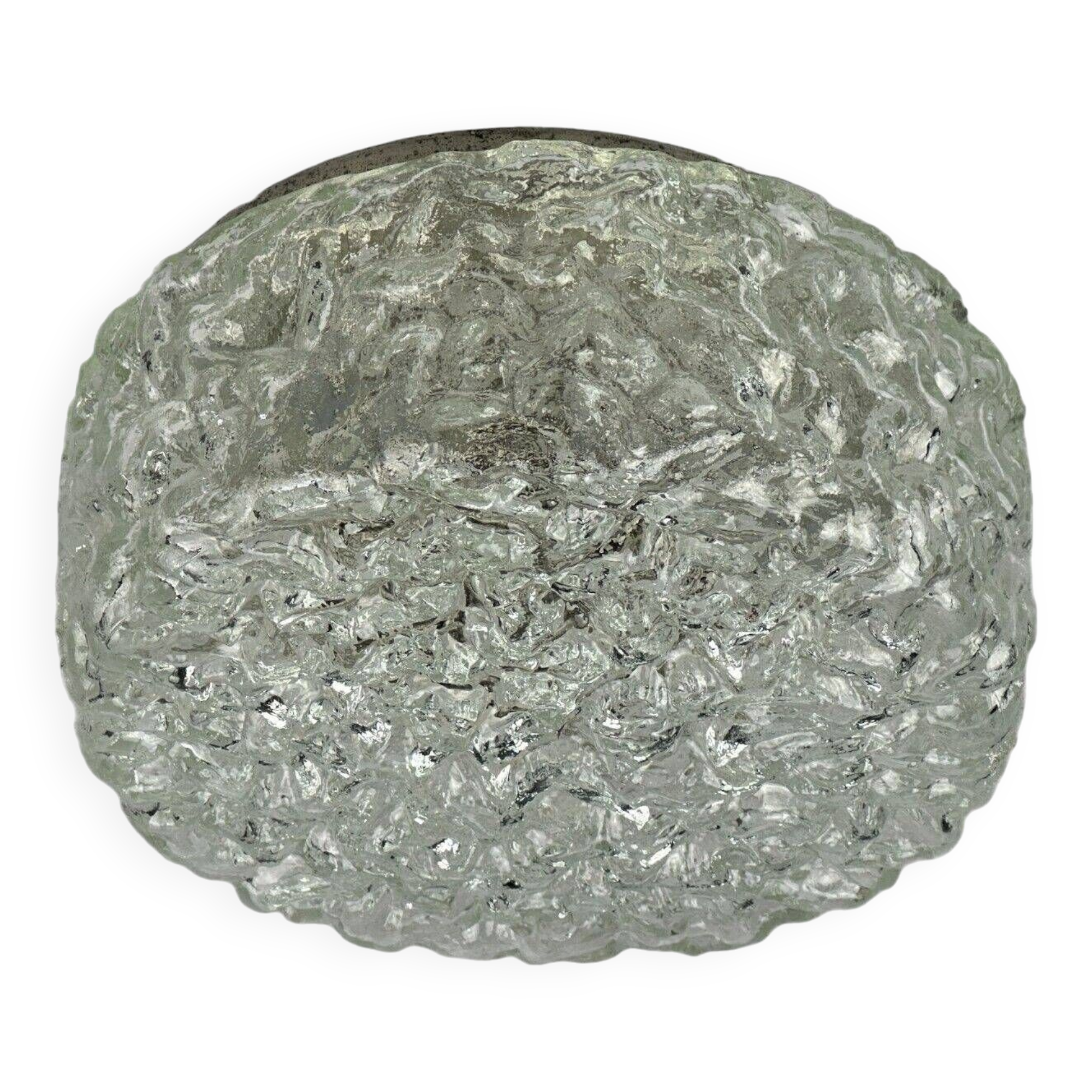 60s 70s ceiling lamp Glashütte Limburg Germany Plafoniere glass & metal