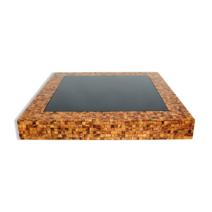 Table basse marqueterie de bois