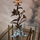 brass and pewter floral lamp 1900 art nouveau murano tulip 37x16