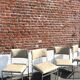 Set of 4 vintage chairs in chrome and faux leather.