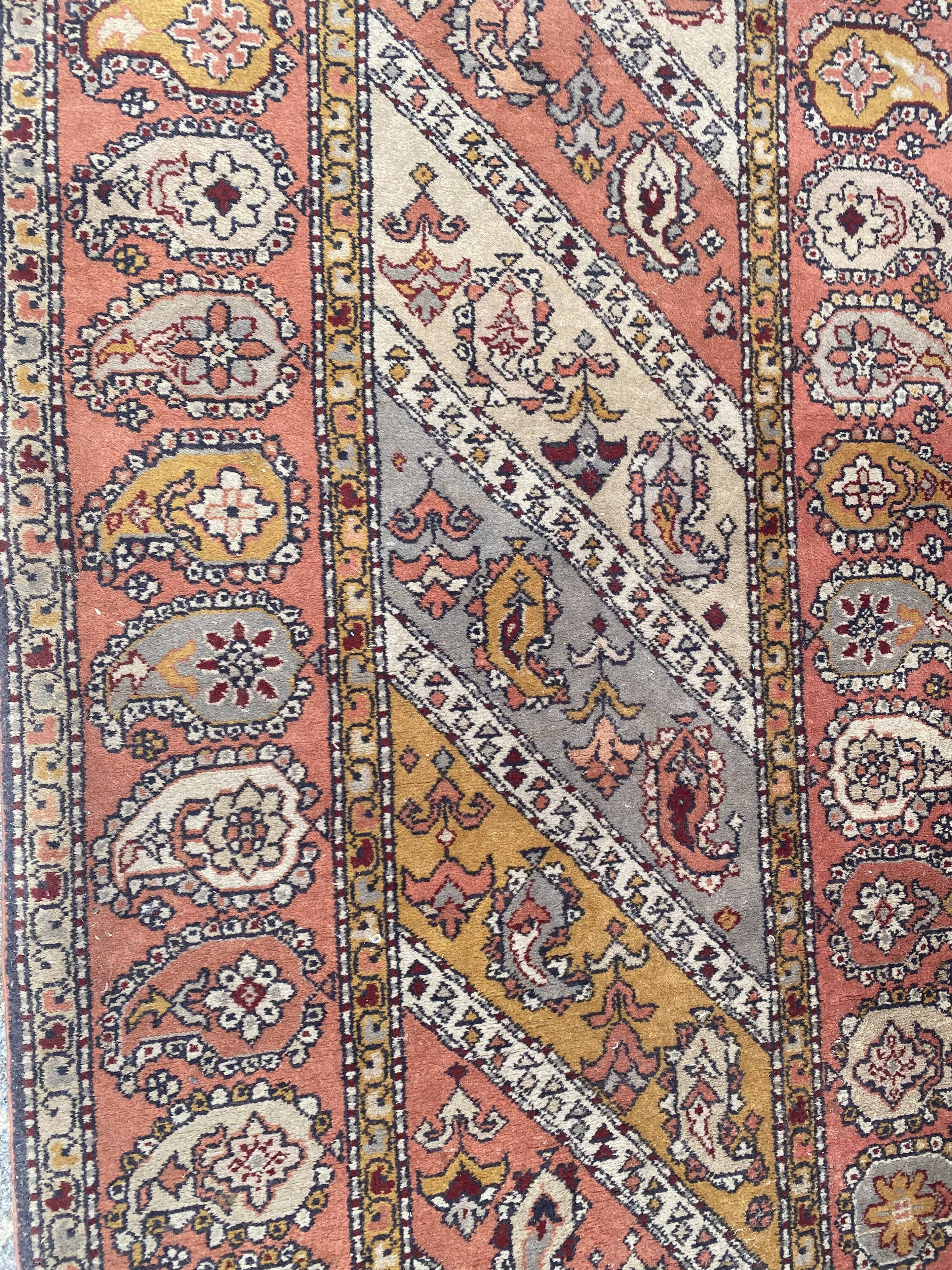 Vintage sinkiang carpet for handmade corridor 90x358 cm