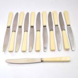 Set of 12 vintage knives in ivory resin by louis springer strasbourg 19.5cm