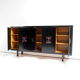 XXL black brutalist sideboard, Belgium 1960’s