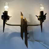 Vintage design solid brass wall light from the 60s
