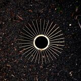 Miroir Soleil Sunburst œil de sorcière en laiton doré mid-century années 60