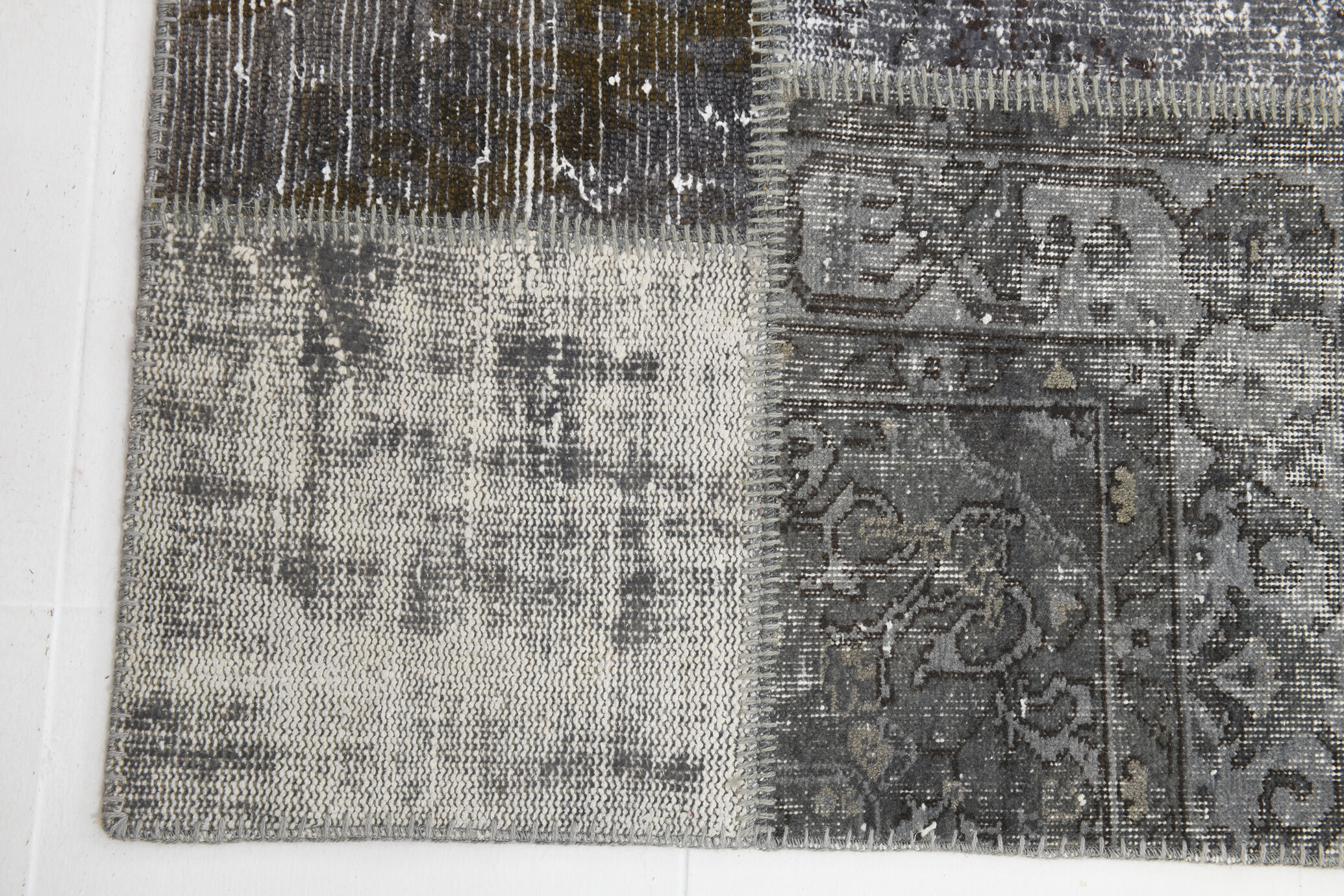 Turkish vintage oushak patchwork rug