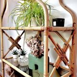 Rattan and glass shelf