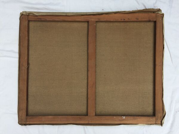 Huile sur toile campagne et charrette