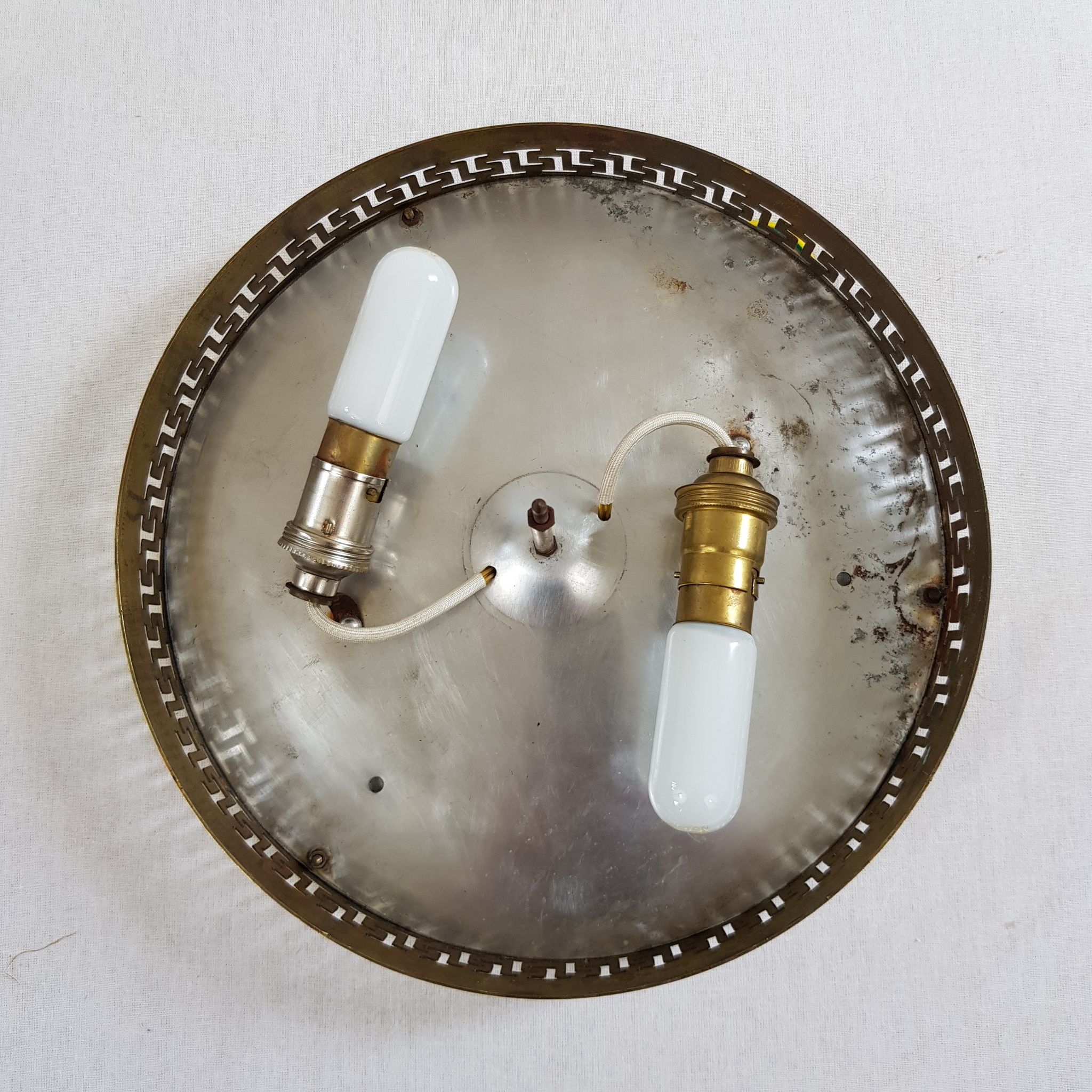 Plafonnier vieil or cristal Lucien Gau