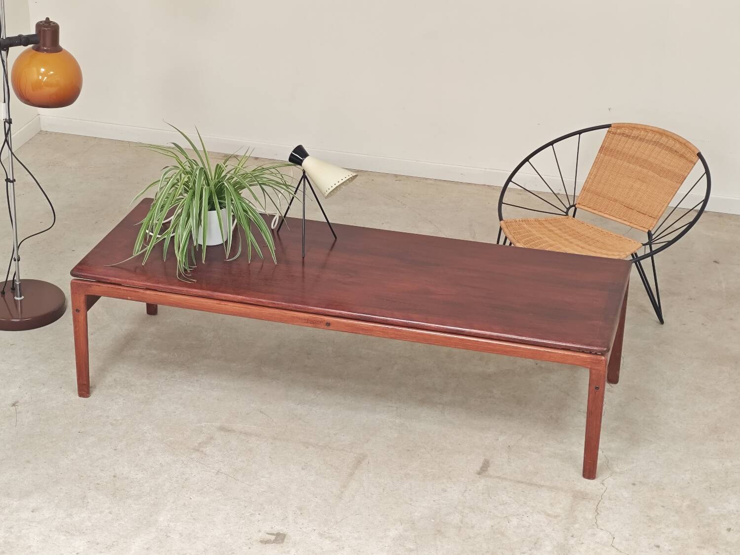 Large Scandinavian teak coffee table Trioh 1960