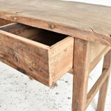 Table console antique en orme rustique